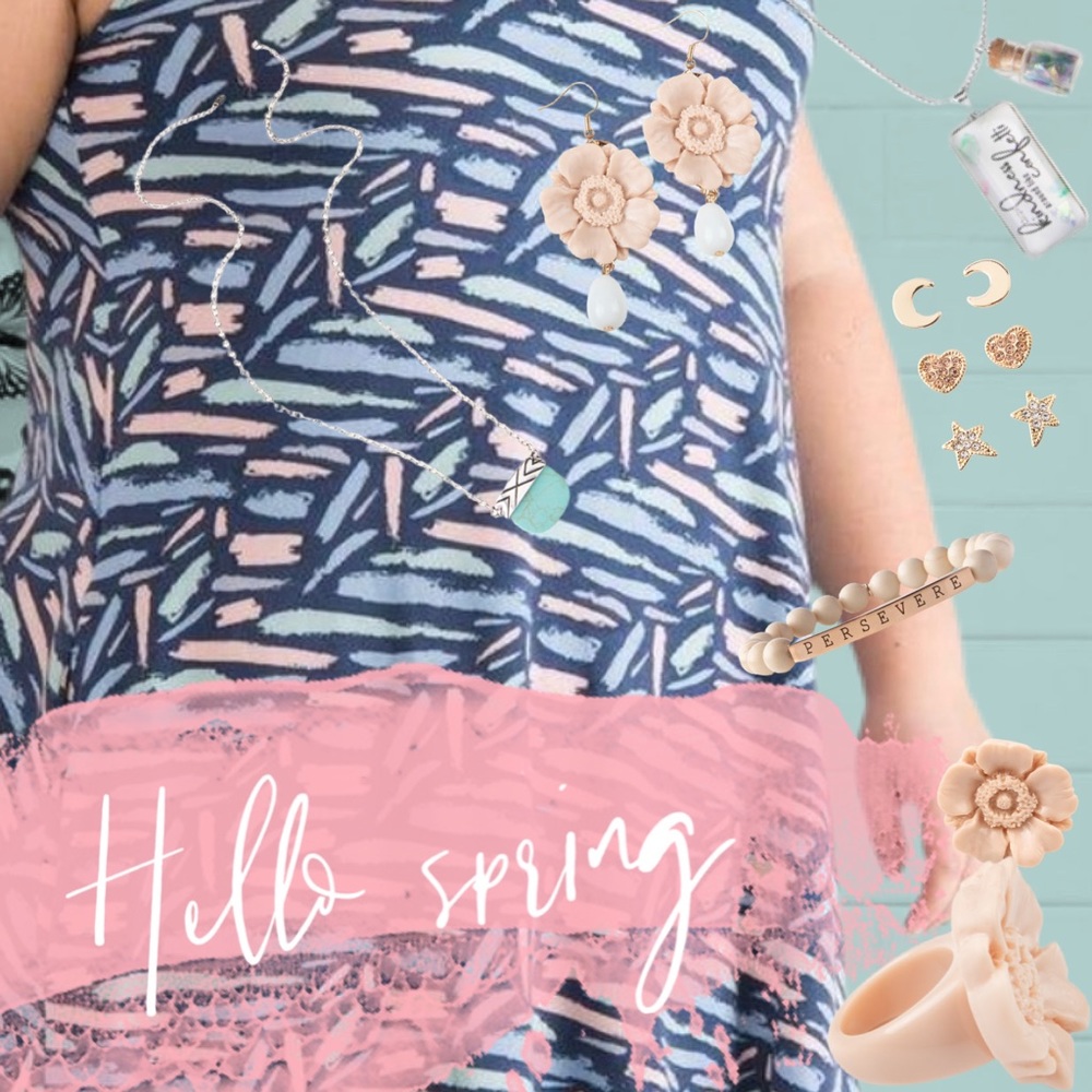 Mock Neck Swing Tank Art Night Navy